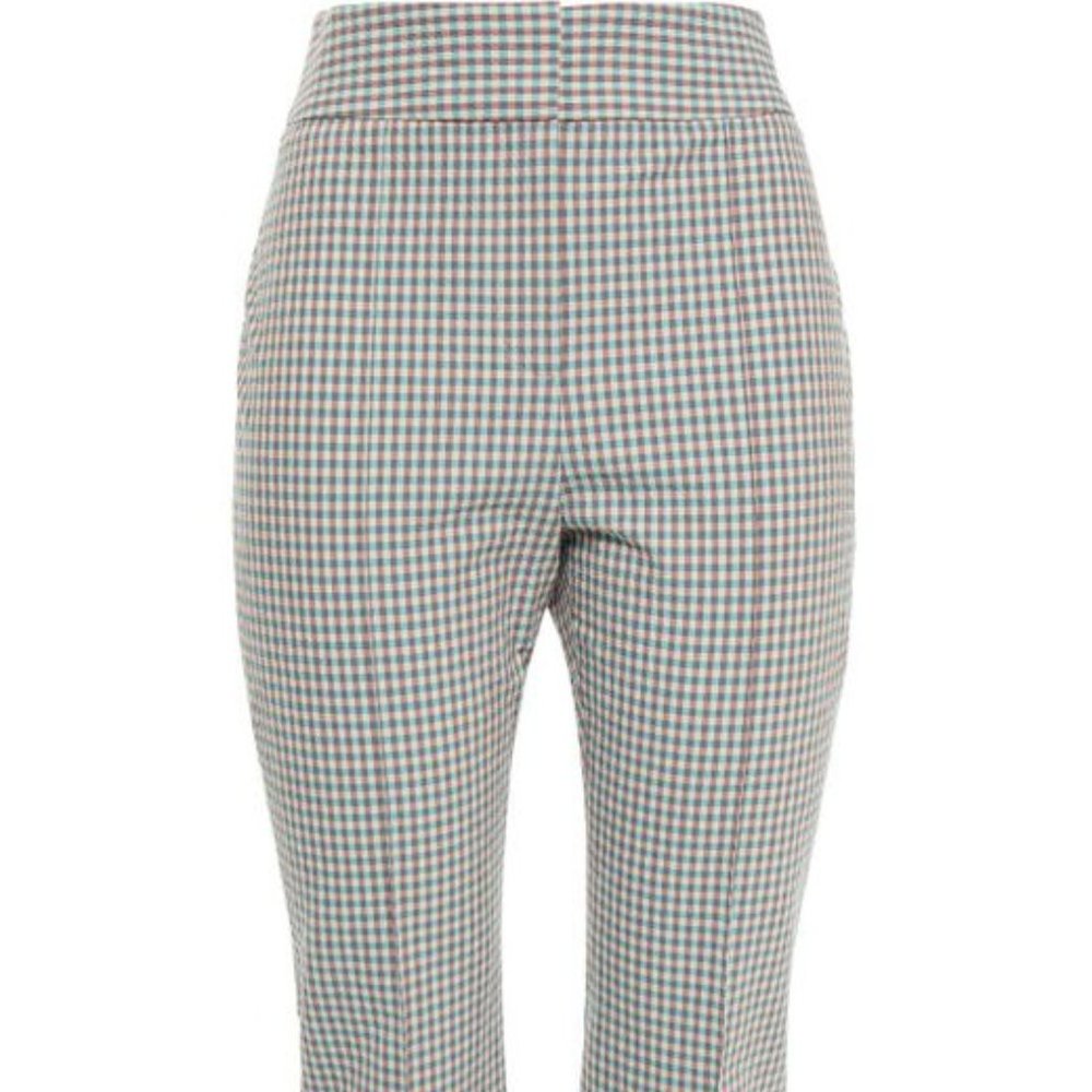 Veronica Beard Cropped Gingham Seersucker Pants - Picture 2 of 4